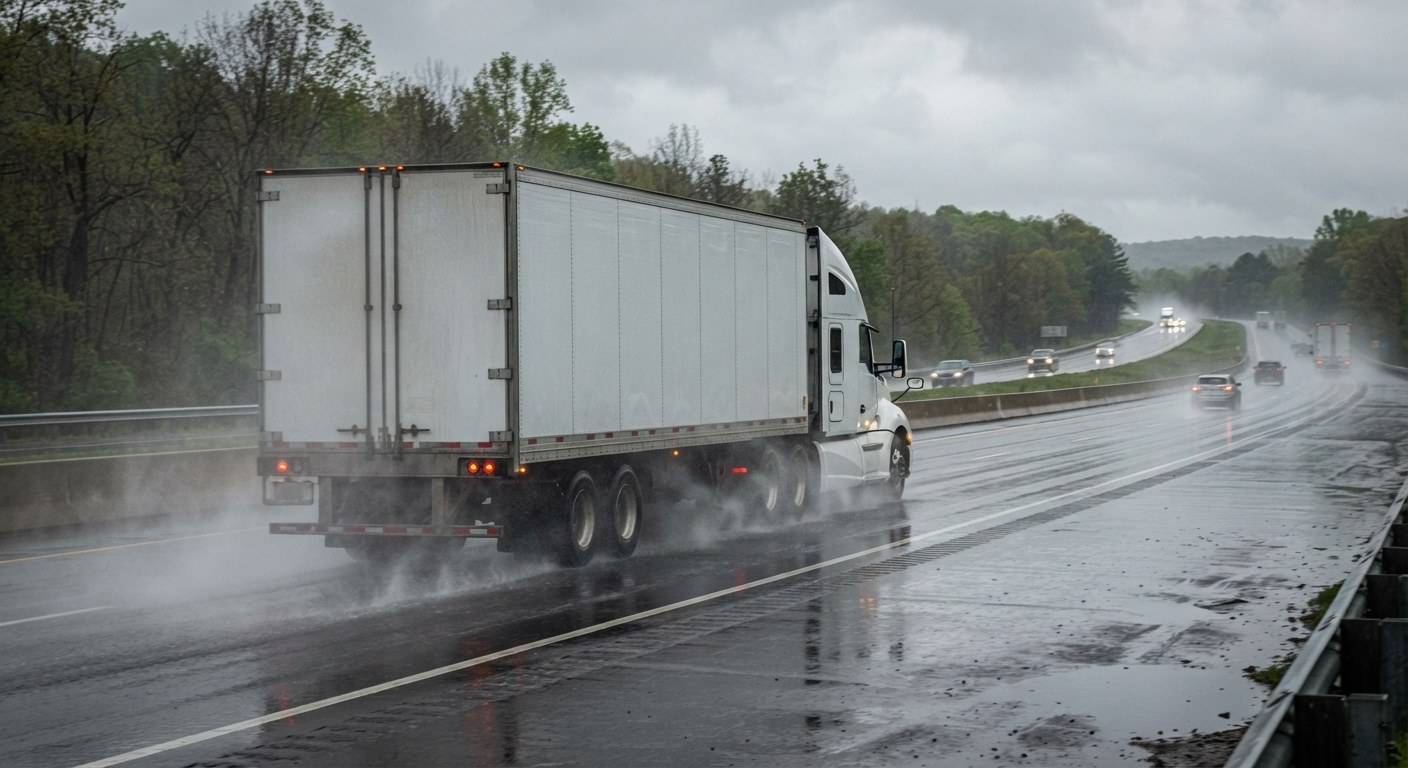YCS GLOBAL TRANSPORTATION LLC tractor and trailer on the highway